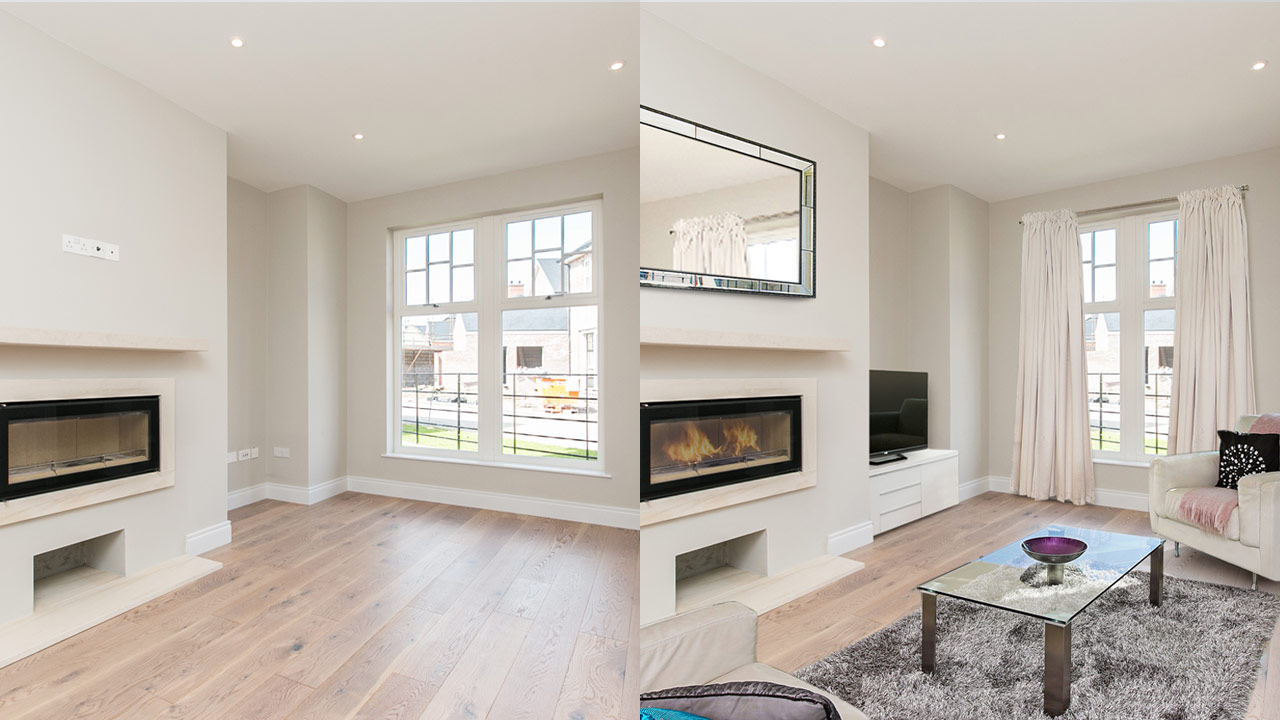 Virtual Living Room Staging